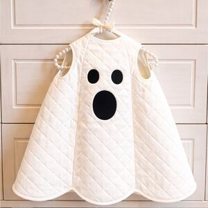 Ruth & Ralph Quilted Ghost Costume Cream White Black Halloween 12-24M Boutique